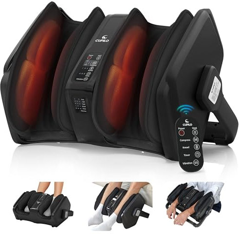 CuPiLo Appareil de massage des pieds Shiatsu avec chaleur, appareil de massage électrique pour pieds et mollets, convient pour Fsa et Hsa avec télécommande, appareil de massage des pieds avec