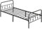 HOMCOM Bettrahmen 206,9x91,8 cm Bettgestell Klappbar Metallbett Gästebett mit Lattenrost für Schlafzimmer Gästezimmer Schwarz