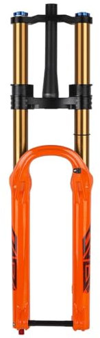 HIMALO Descente Fourche À Suspension pour VTT 27.5 29 Double Épaule Fourche À Air Axe Traversant 15x110mm Boost Fourche Vélo Voyage 160mm Réglage du Rebond Droit/Conique DH/XC/AM(Orange Tapered,29'')