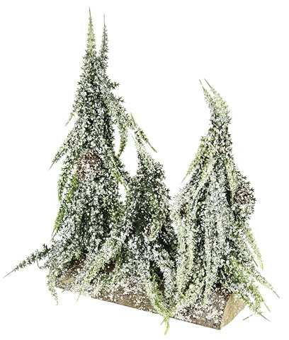 Künstlicher Mini Tannenbaum geeist und beschneit auf Holzfuß Kunstschnee Kleiner Christbaum Tischdeko Dekoration Baum Kunsttanne Kleiner weißer Weihnachtsbaum Weihnachtsdeko Kunsttanne Tanne Advent