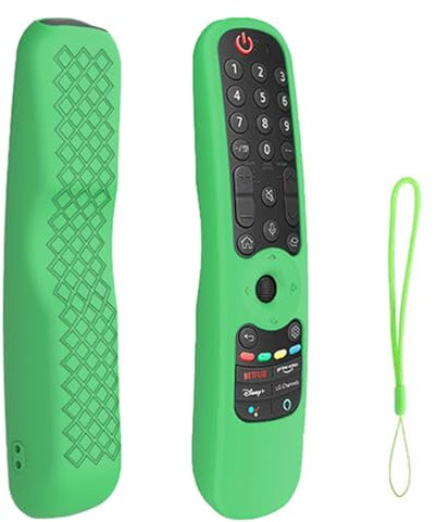 IKOPFLN Funda de silicona para mando a distancia compatible con mando a distancia LG AN-MR21GA AN-MR21GC MR22GA MR22GN MR23GA MR24GA, Funda protectora para mando a distancia LG(Verde luminoso)