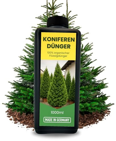 1L Langzeit Koniferendünger organisch I Organischer Flüssig Dünger Koniferen 1 Liter für Thuja Occidentalis Kiefern Fichten Tannen Lärchen Douglasien Zedern Eibe Flüssigdünger 1000ml Thujendünger