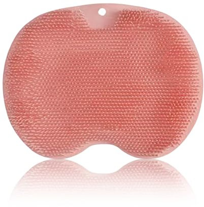 Shower Foot Scrubber Mat,Silicone Foot Scrubber Mat,Exfoliating Bath Wash Pad,Non-Slip Suction Cups for Foot Care,Exfoliation,Spa, Eliminate Calluses Dead Skin,Reduces Foot Pain(Pink/1 PCS)