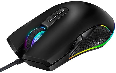 SHINEOFI Souris Gamer Filaire Type C RGB Boutons Ergonomique pour Pc et Ordinateur Portable Dpi Compatible avec Tous Les Appareils