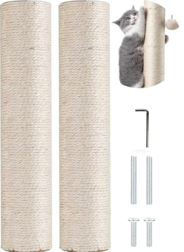 2pcs Cat Scratching Post Replacement,30cm/11.8 Inch Sisal Rope Refills for Cat Tree & Scratching Posts – Easy to Install