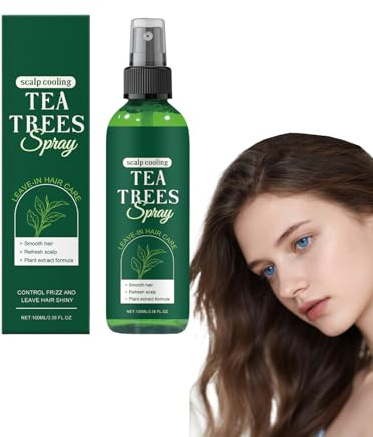 Teebaumöl Leave-In Conditioner Spray mit Aloe Vera - Beruhigende Kopfhautpflege für trockenes, schuppiges Aussehen, feuchtigkeitsspendender Entwirrer für alle Haartypen, Reisegröße (1 Flasche)