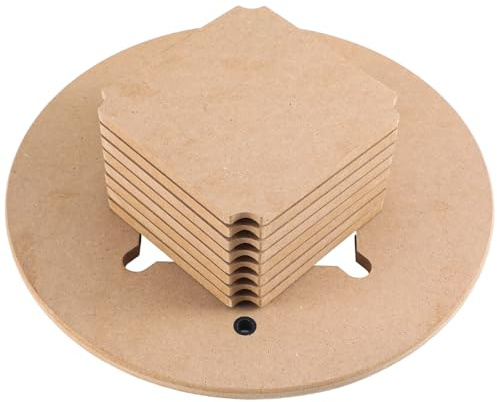 Pangda Pottery Bat System Spaced 10 on Center MDF Pottery Tool with 8 Pcs Square Inner Bats Removable Inserts, Bat System for Pottery's Wheel for Potters Clay Artists Mugs, Pot and Other Small Pieces