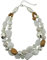 Bocar - Collana da donna con pietre voluminose su 2 fili, idea regalo (NK-10384-white)