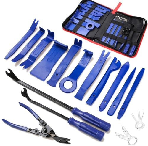 19Pcs Trim Removal Tool,Car Panel Door Audio Trim Removal Tool Kit, Auto Clip Pliers Fastener Remover Pry Tool Set with Storage Bag