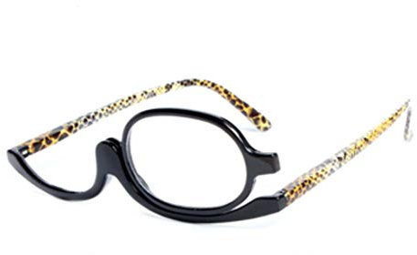 Inlefen Leser Vergrößerungs-Make-up-Gläser Flip nach unten Linse falten Damen Bilden Lesebrille