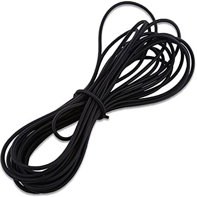 Hakeeta Elastische Schnur 5 mm / 10 mm, Abriebfest, Lange Lebensdauer, für Zelte, Taschen, Gepäck, Sportausrüstungen, Motorradgepäck, LKW-Plane, Latexfaden, Polypropylenfaser(Schwarz 5mm * 10m)