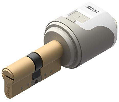 Remock MAGIC Serratura elettronica intelligente con cilindro 35x35 mm in colore ottone e 5 chiavi meccaniche, Anti-bumping, Anti-picking e Anti-foratura | Ideale per appartamenti turistici!
