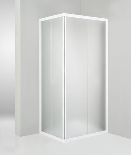 Hydra Box Doccia angolare Porta Scorrevole 60x80 cm Opaco Bianco