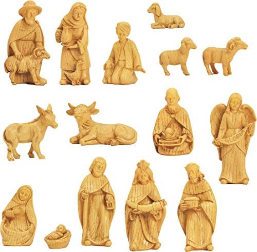 Dekop Krippenfigur Krippenset 15-TLG. modern, Holzoptik passend für 10cm Figuren (44635283990)