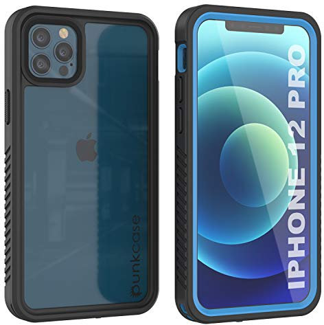 PunkCase iPhone 12 Pro Waterproof Case [Extreme Series] [Slim Fit] [IP68 Certified] [Shockproof] [Snowproof] Armor Cover W/Built In Screen Protector Compatible with Apple iPhone 12 Pro (6.1) (Blue)