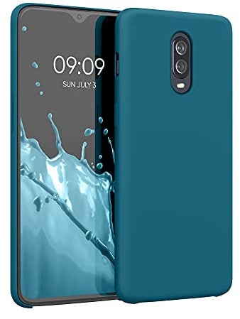 kwmobile Handyhülle für OnePlus 6T Hülle - Case Silikon - Kabelloses Laden - Schutzhülle Cover in Petrol matt