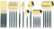 JASHII Set di posate da 24 pezzi, set di posate in acciaio inox, set di posate in oro verde, moderno ed elegante set di stoviglie per feste, Natale, cena (verde oro)
