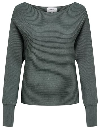 ONLY Damen Onladaline L/S Short Pullo KNT Noos Strickpullover Mit U-Boot-Ausschnitt 15226298,Balsam Green,XS