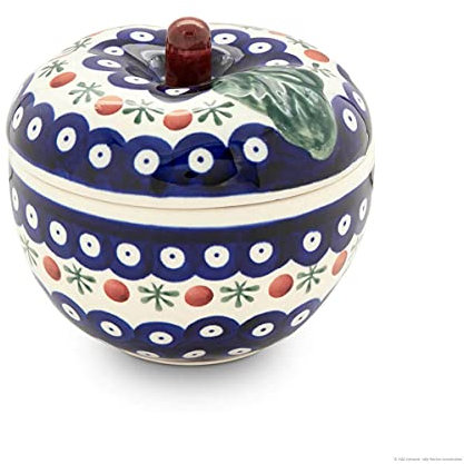 Bunzlauer Keramik Apfel-Bräter Bratapfelbräter mit Deckel Ø12,6 cm H11,6 cm Dekor 41
