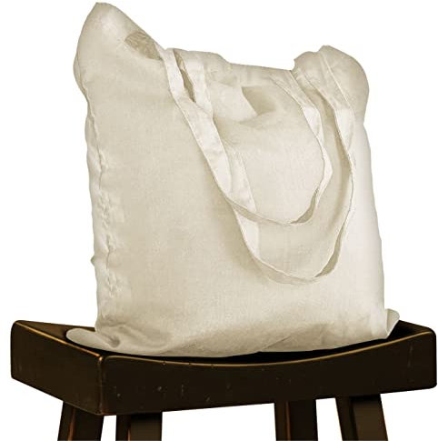 10 STÜCK Natur Baumwolltasche 35x40 cm unbedruckt Langer Griff Einfarbige Tragetaschen Baumwollbeutel Einkaufstasche Jutebeutel Stoffbeutel Einkaufsbeutel zum bemalen