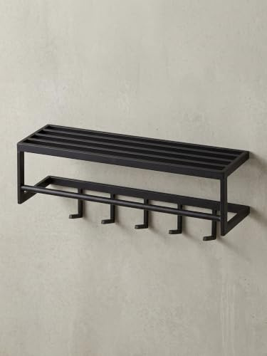 KADIMA DESIGN Wandgarderobe aus lackiertem Stahl, Schwarz, 5 Haken, Kleiderstange