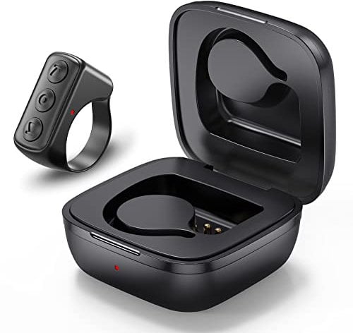 TIK Tok Télécommande pour Le défilement des vidéos, Tourne-Page Tiktok Anneau de défilement Compatible avec iOS Android pour iPhone iPad avec Connexion Bluetooth(Noir)