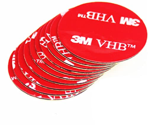 Dpm tapes VHB - Pads Nastro biadesivo Extraforte in schiuma acrilica tondi, Resistenza All'acqua e Alle Alte Temperature, per Auto, Casa e Ufficio (diametro 25mm) (15 Pezzi)