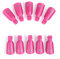 10 Stück Nagellackentferner Clips Kunststoff Nagel Klammer Entfernen von Acryl Nagelkunst Nagellack UV-Gel Roserot