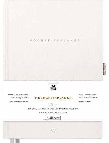 Hochzeitsplaner und Organizer für die Braut | Taschentücher in einer Geschenkbox | 160 gsm ultradickes Papier | Dieser elegante Planer ermöglicht es, jedes Detail für Ihren besonderen Tag zu planen