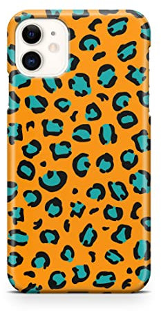 iCaseDesigner Animal Print Phone Case Compatible with iPhone 11 Pro Max. 6. Orange & Teal Leopard