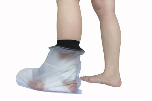 HKF HO KI HO Protège Platre Pied Douche,Protection Pied Etanche Pour Douche/Baignade,Sac Etanche Platre Gardez les Plaies et le Bandage au sec Pendant le Bain-Pied Adulte-31 X 36CM