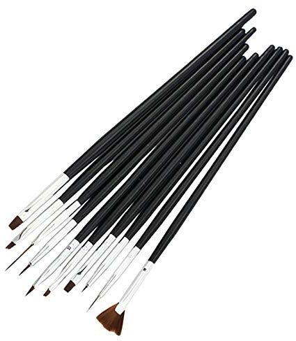 Lot de 10 Stylos à Ongles Acryliques en Forme de U - Outils d'Art - Pinceaux - Totally Amazing - Studio d'Ongles (1, Taille Unique)