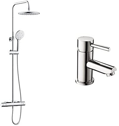 Bristan BUZ2 SHXDIVCTFF C Buzz Safetouch Rigid Riser Bar Mixer Shower, Chrome & BTZ BAS C Blitz Basin Mixer - Chrome
