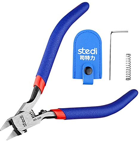 stedi Pinza modello da 5 pollici, con strumenti di modello in plastica ultra-sottile a bordo singolo e lama per riparazione di Gundam Modello e fissaggio in plastica, blu..