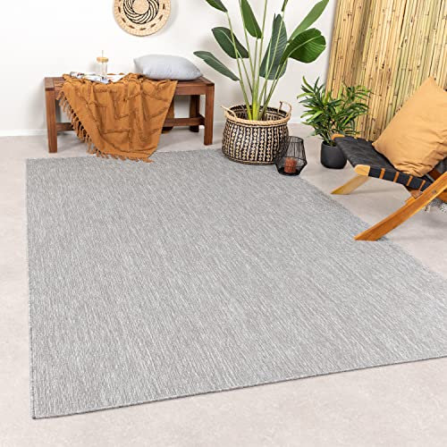 FRAAI | Home & Living In- & Outdoor Teppich - Costa Dunkelgrau - Wetterfest - Polypropylen - Flachgewebe - Balkon, Garten/Terrasse - Terrasse - Rug