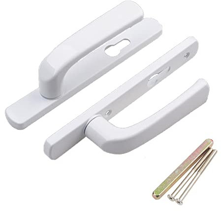 Kit de poignées de porte en UPVC, 1 kit de rechange pour poignées de porte de 210 mm avec pièces assorties – Blanc, 85 mm PZ (centres)