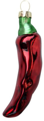 Chili Chilischote rot Weihnachtsbaumkugel Glas Christbaumschmuck Weihnachten 1