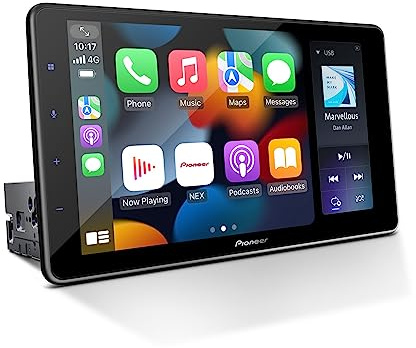 Pioneer DMH-WT3800NEX Receptor Multimedia Digital con Apple CarPlay inalámbrico y Android Auto, Pantalla Flotante capacitiva de 9 Pulgadas, DIN único, Bluetooth y WiFi Integrados, Amazon Alexa a