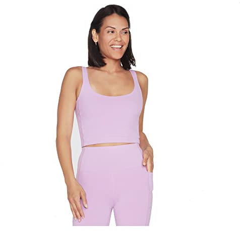 Skechers Damen GOFLEX Joy Longline Bra T-Shirt, Purple, Large Ladies