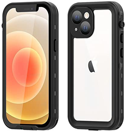 IMEIKONST iPhone 13 Mini IP68 Waterproof Case, Heavy Duty Front and Back Cover Full Body 360° Protective Shockproof Underwater Dustproof Armor Phone Case for iPhone 13 Mini 5.4. Black FS