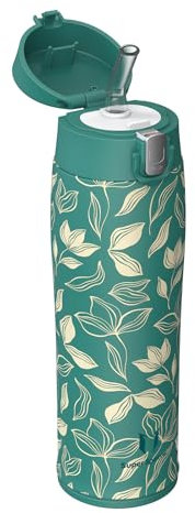 Super Sparrow Edelstahl Trinkflasche mit Strohhalm, Trinkbecher - 500ml - BPA Frei, Auslaufsicher Trinkflaschen kinder, Wasserflasche für Sport, Reisen, Schule