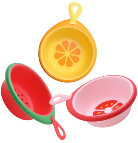 Amosfun Babywaschbecken 3 Stück Leicht zu Reinigen aus Pp und Silikon in Fruchtform Hautfreundlich für Zuhause und Camping