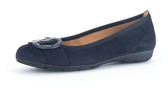 Gabor Damen Klassische Ballerinas, Frauen Flats,Slipper,Ballerina-Schuhe,Ballett-Schuhe,Ballet-Flats,Ausgehschuhe,Atlantik,38 EU / 5 UK