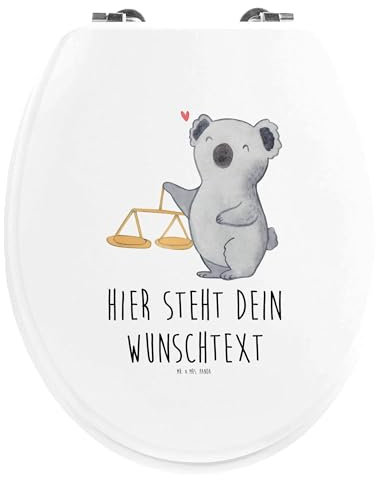 Mr. & Mrs. Panda Personalisierter WC Sitz Motiv Waage Astrologie - Personalisierte Geschenke, Tierkreiszeichen, Personalisierte Klobrille, Aszendent,