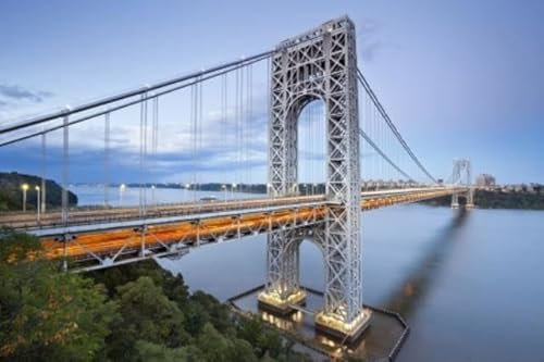 adrium Acryl-Bild 140 x 90 cm: George-Washington-Brücke, New York. Bild der George Washington Bridge in der Dämmerung. (15166195)