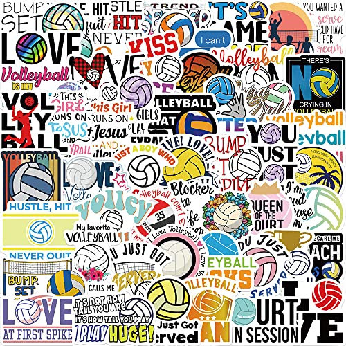 Niedliche Volleyball Sticker Set Aufkleber Kinder Teenager 50 Stück Wasserfeste Vinyl Decals Laptop Skateboard Koffer Helm Auto Fahrrad Handy Motorrad Fahrrad Scrapbook Mitgebsel Tagebuch Tassen