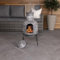 Charles Bentley Leaf Motif Clay Chiminea BBQ Grill with Artisan Leaf Design Rain Lid & Stand