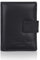 Hudson & James Portefeuille compact en cuir pour femme avec fermeture éclair et poche pour pièces de monnaie, Noir , M, Contemporain