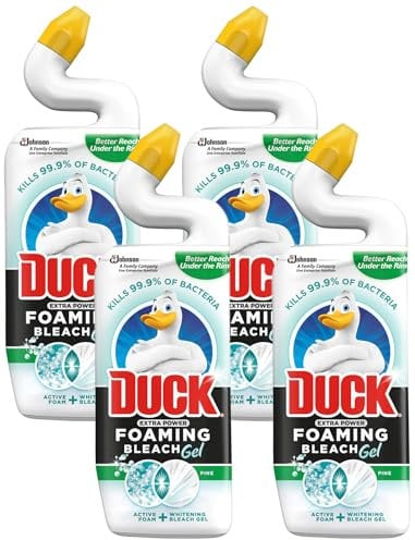 Duck Foaming Bleach Gel Toilet Liquid Cleaner Pine 750ml (Pack of 4)
