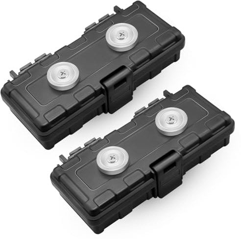 Strong Dual Magnet Hide a Key Box for Under Car, Waterproof Magnetic Key Holder